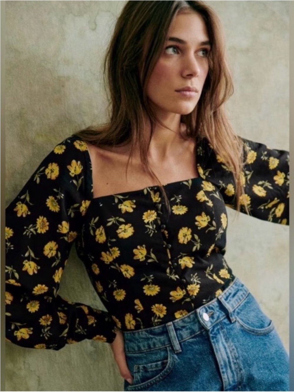 Sezane Annelise Floral Blouse Top 38